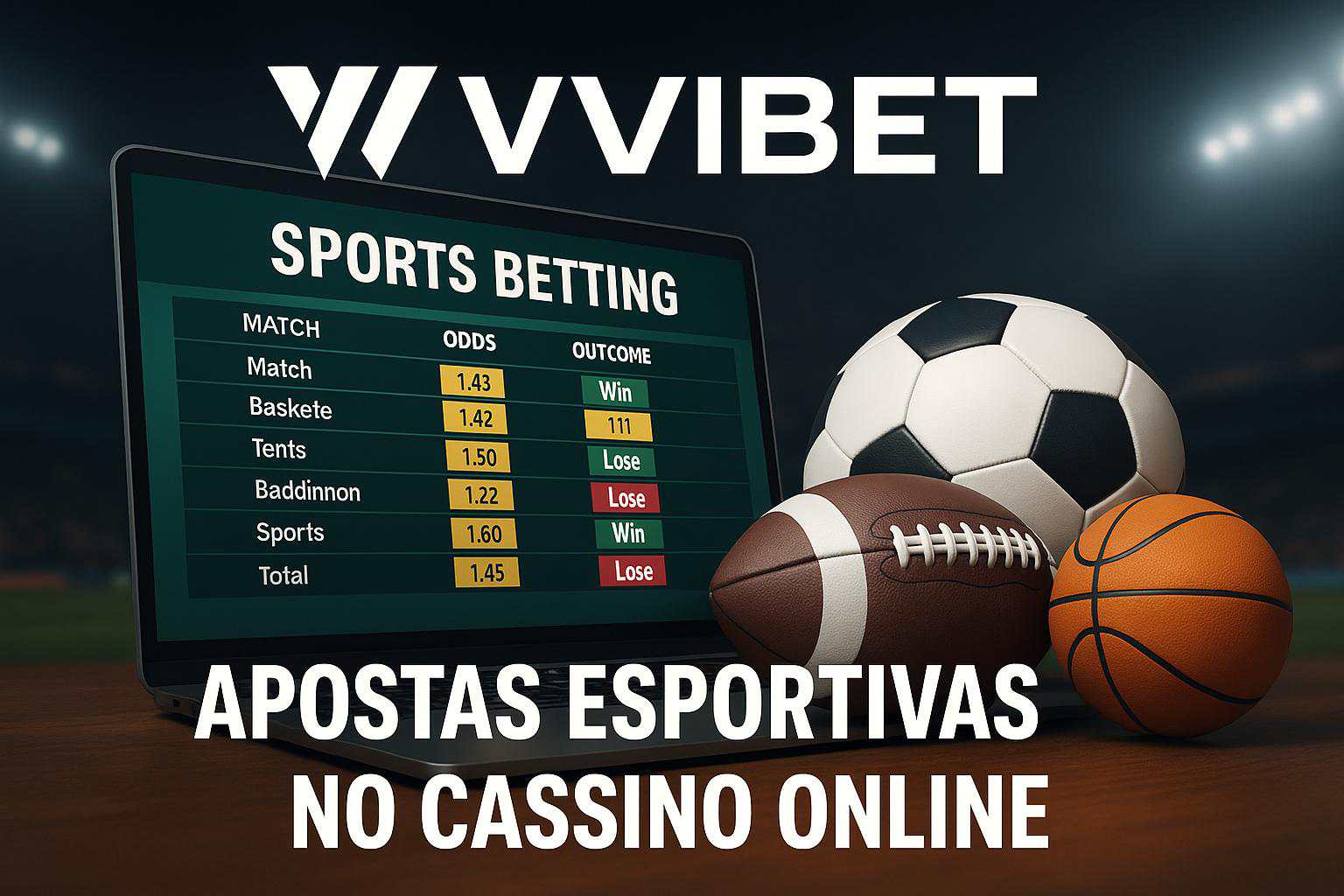 Aposte em apostas esportivas no cassino online VVIBET